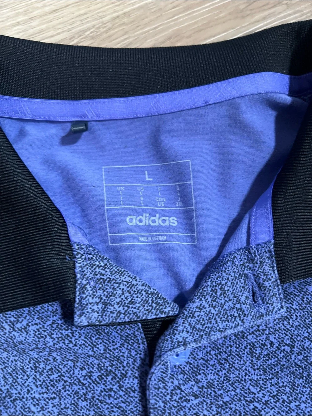 adidas Men’s Heather Purple Polo with Black Collar